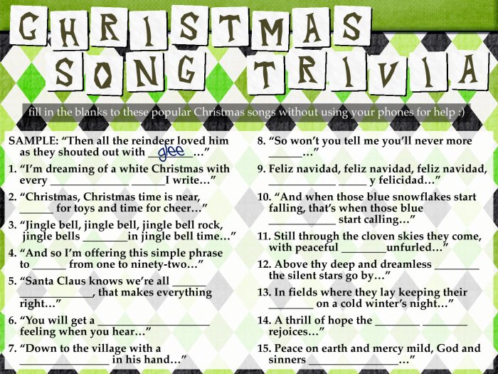 Christmas carol trivia with answers